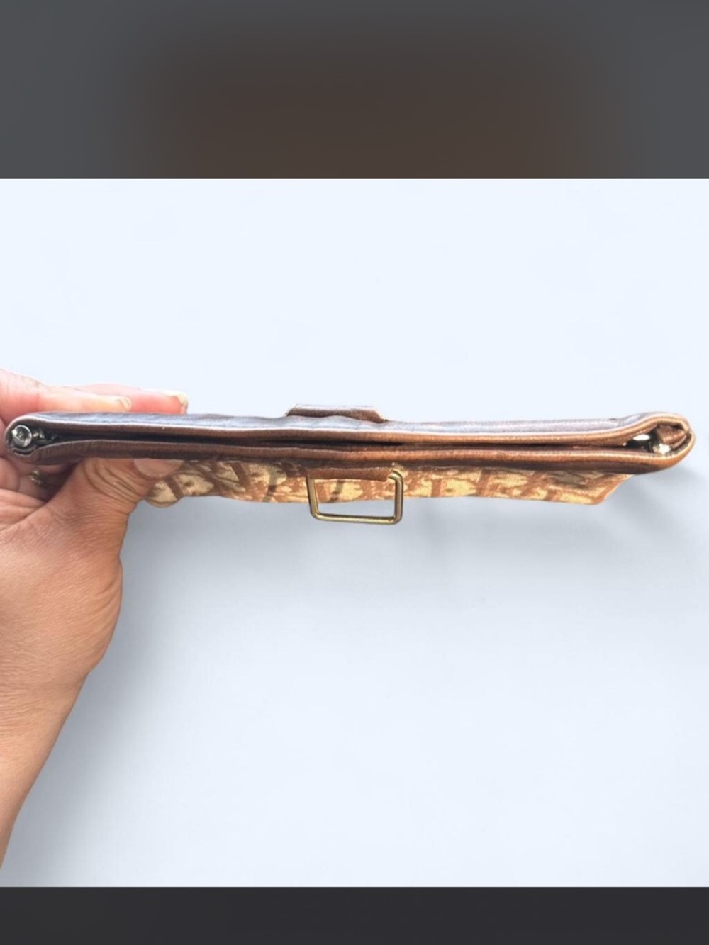 Dior Brown Leather Handbag Interior with Logo - Picture 3 of 4